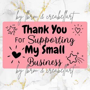 100 thermal Thank you Stickers 2.25" x 1.25" Rectangle